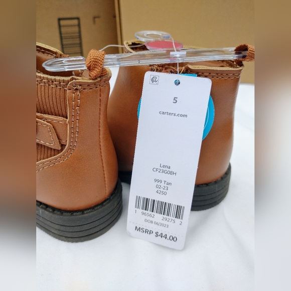 Carter's Lena Heart Buckle Boots, Tan, Girls, size 5 - Picture 5 of 5